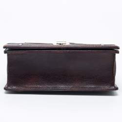 Pre Owned Dior Burgundy Leather Medium Diorama Flap Shoulder Bag
