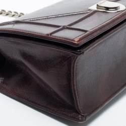 Pre Owned Dior Burgundy Leather Medium Diorama Flap Shoulder Bag