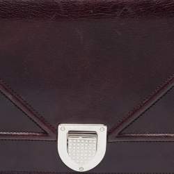 Pre Owned Dior Burgundy Leather Medium Diorama Flap Shoulder Bag