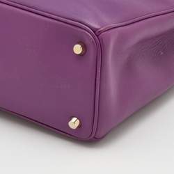 Pre Owned Dior Purple Leather Medium Diorissimo Tote