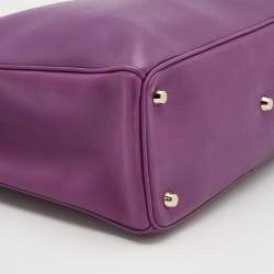 Pre Owned Dior Purple Leather Medium Diorissimo Tote