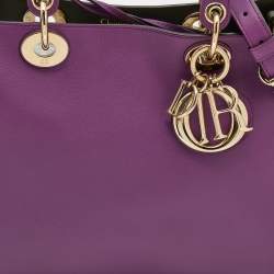 Pre Owned Dior Purple Leather Medium Diorissimo Tote