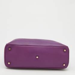 Pre Owned Dior Purple Leather Medium Diorissimo Tote