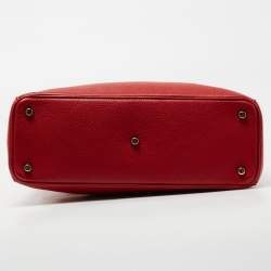 Pre Owned Dior Red Leather Medium Diorissimo Tote
