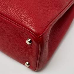 Pre Owned Dior Red Leather Medium Diorissimo Tote