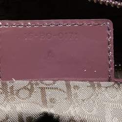 Pre Owned Dior Old Rose Cannage Patent Leather Large Lady Dior Tote