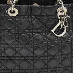 Dior Black Cannage Leather Large Soft lady Dior Tote