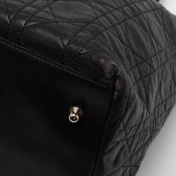 Pre Owned Dior Black Cannage Leather Soft Lady Dior Tote