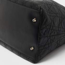 Pre Owned Dior Black Cannage Leather Soft Lady Dior Tote