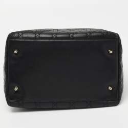 Pre Owned Dior Black Cannage Leather Soft Lady Dior Tote