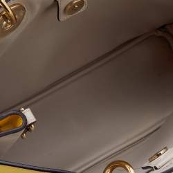 Pre Owned Dior Yellow Leather Medium Diorissimo Shopper Tote