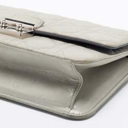 Pre Owned Dior Metallic Silver Leather Miss Dior Promenade Chain Bag