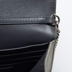 Pre Owned Dior Metallic Silver Leather Miss Dior Promenade Chain Bag
