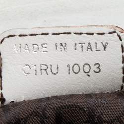 Pre Owned Dior White Leather Saddle Bag