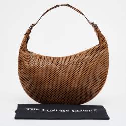 مملوكة مسبقًا Dior Brown Laser Cut Leather Vintage Hobo