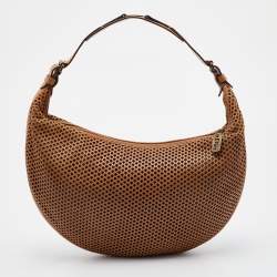 مملوكة مسبقًا Dior Brown Laser Cut Leather Vintage Hobo
