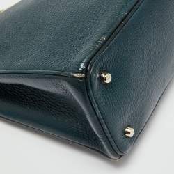 Pre Owned Dior Teal Green Floral Printed Leather Large Diorissimo Shopper Tote