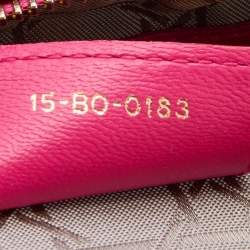 Pre Owned Dior Pink Cannage Leather Medium Lady Dior Tote
