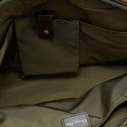 Pre Owned Dior Multicolor Camouflage Print Suede and Patent Leather Satchel