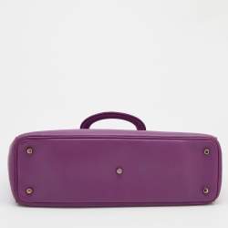 Pre Owned Dior Purple Leather Large Diorissimo Shopper Tote