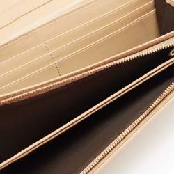 Pre Owned Dior Beige Quilted Leather Lady Dior Wallet