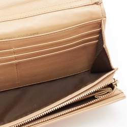 Pre Owned Dior Beige Quilted Leather Lady Dior Wallet