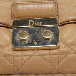 Pre Owned Dior Beige Cannage Leather Large Miss Dior Flap Bag