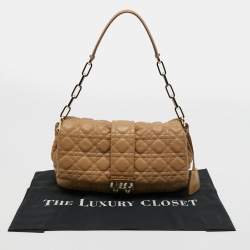 Pre Owned Dior Beige Cannage Leather Large Miss Dior Flap Bag