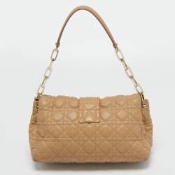 Pre Owned Dior Beige Cannage Leather Large Miss Dior Flap Bag