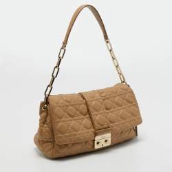 Pre Owned Dior Beige Cannage Leather Large Miss Dior Flap Bag