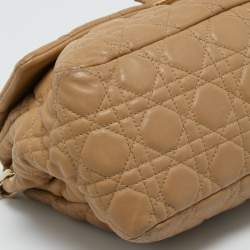 Pre Owned Dior Beige Cannage Leather Large Miss Dior Flap Bag