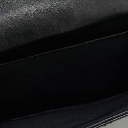 Pre Owned Dior Black Cannage Patent Leather Lady Dior Compact Wallet