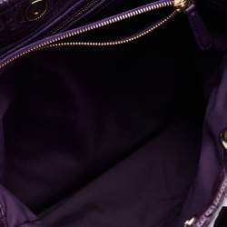 Pre Owned Dior Purple Cannage Patent Leather Large Soft Lady Dior Shopping Tote