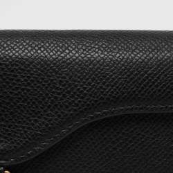 Pre Owned Dior Black Leather Saddle Card Holder