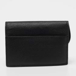 Pre Owned Dior Black Leather Saddle Card Holder