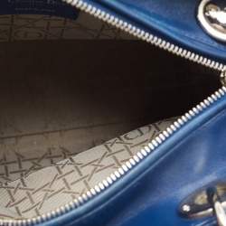 Dior Blue Cannage Quilted Leather Medium Lady Dior Tote