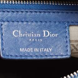 Dior Blue Cannage Quilted Leather Medium Lady Dior Tote
