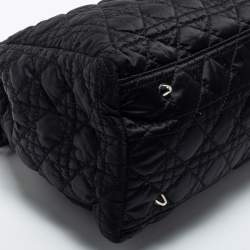Pre Owned Dior Black Cannage Nylon Charming Lock Satchel