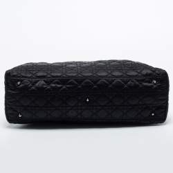 Pre Owned Dior Black Cannage Nylon Charming Lock Satchel