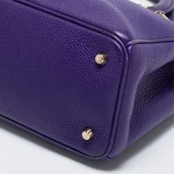 Pre Owned Dior Purple Leather Large Diorissimo Shopper Tote