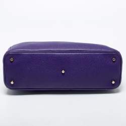 Pre Owned Dior Purple Leather Large Diorissimo Shopper Tote