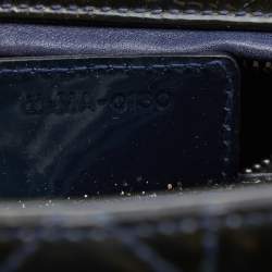 Pre Owned Dior Navy Blue Cannage Patent Leather Large Lady Dior Tote