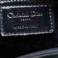 Pre Owned Dior Navy Blue Cannage Patent Leather Large Lady Dior Tote