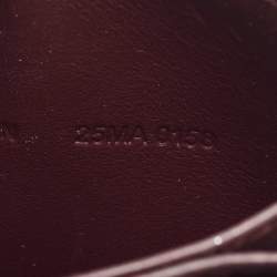 Pre Owned Dior Burgundy Cannage Patent Leather Lady Dior 5 Gusset Card Holder