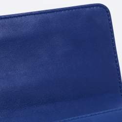 Pre Owned Dior Blue Cannage Leather Rendezvous Continental Wallet