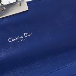 Pre Owned Dior Blue Cannage Leather Rendezvous Continental Wallet