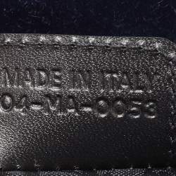 Pre Owned Dior Blue Cannage Satin and Patent Leather Mini Lady Dior Tote