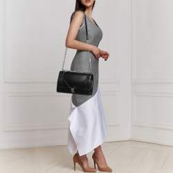 Pre Owned Dior Black Leather Large Diorama Flap Shoulder Bag