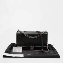 Pre Owned Dior Black Leather Large Diorama Flap Shoulder Bag