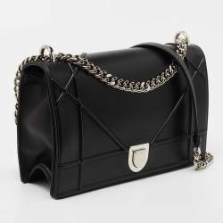 Pre Owned Dior Black Leather Large Diorama Flap Shoulder Bag